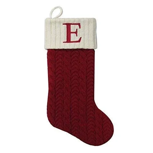 St. Nicholas Square Knit Monogram Christmas Stocking