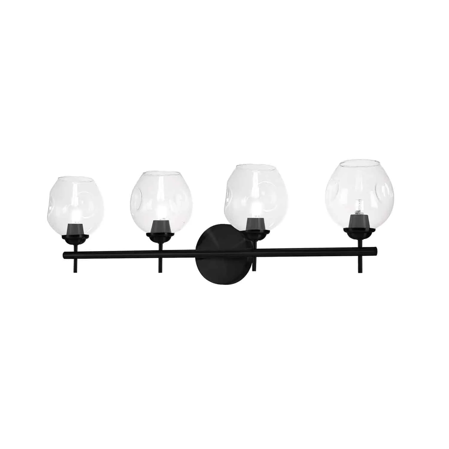 Ralbay 5 Color Temperature 4 Lights Black Vanity Lights Dimmable Acrylic Modern LED Black Bathroom Vanity Lighting Fixtures