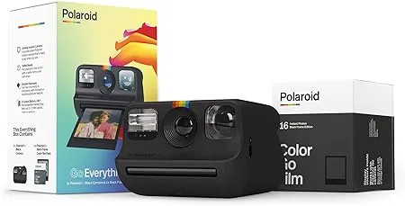 Polaroid Go Everything Box Black Camera and Black Frame Instant Film Bundle (6215)