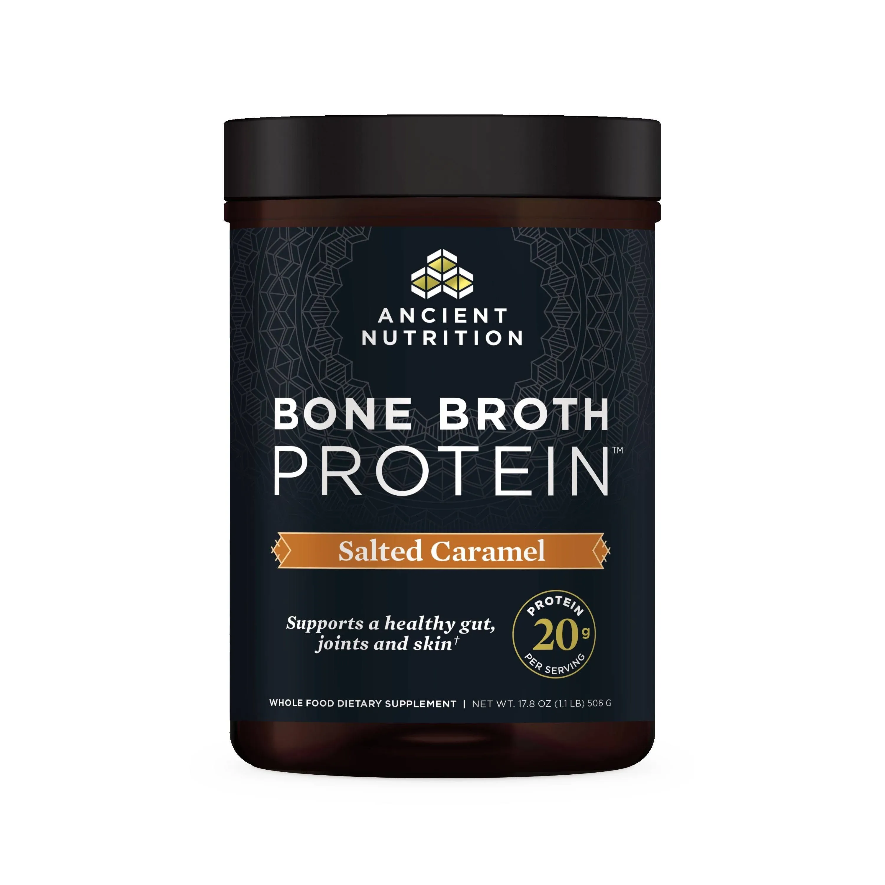 Ancient Nutrition Bone Broth Protein, Salted Caramel - 17.8 oz