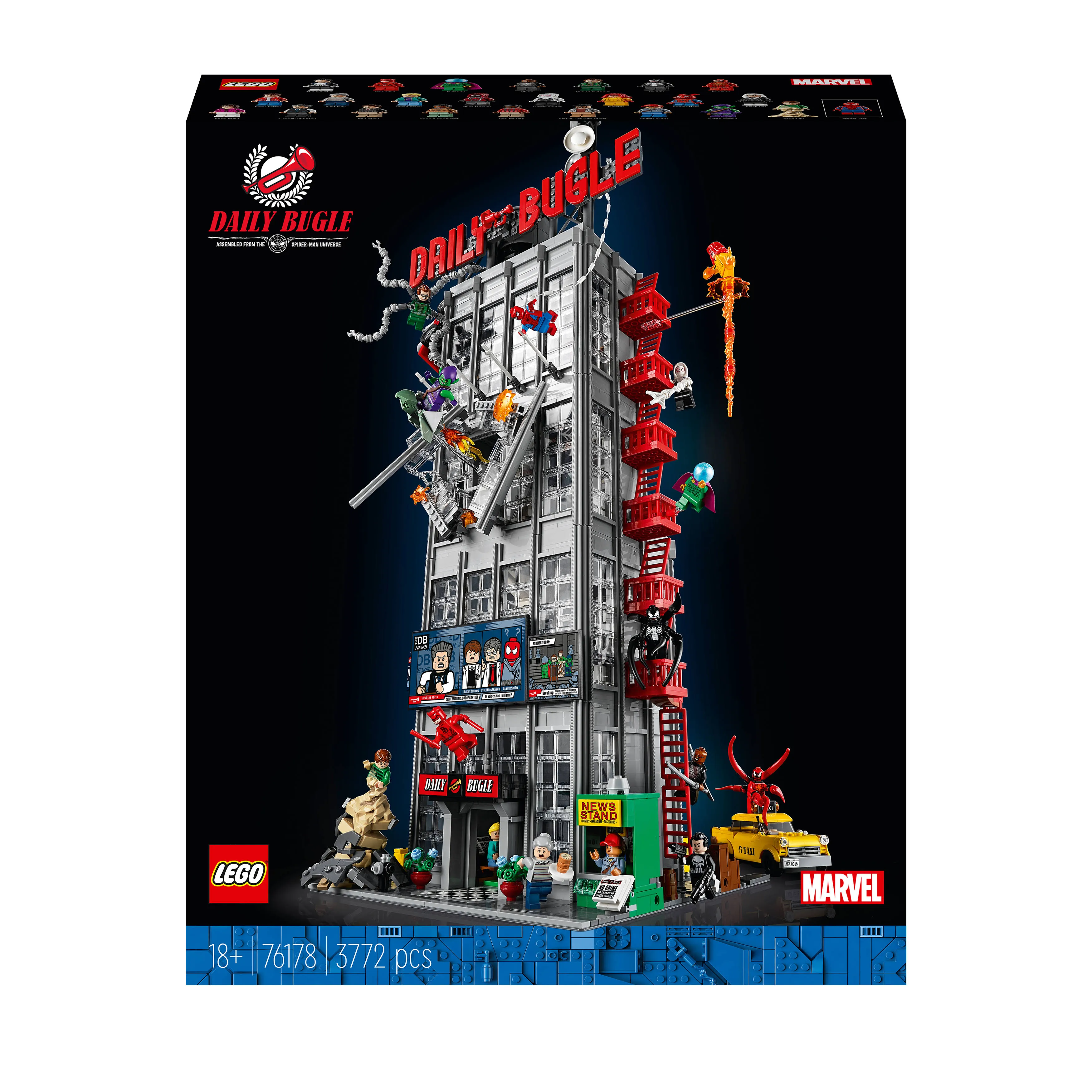 LEGO Marvel Spider-Man Daily Bugle Newspaper Office 76178 Building Set - Featuring 25 Spider-Verse Minifigures Including Peter Parker, Venom, and Spider-Gwen, Collectible Gift Idea for Adults