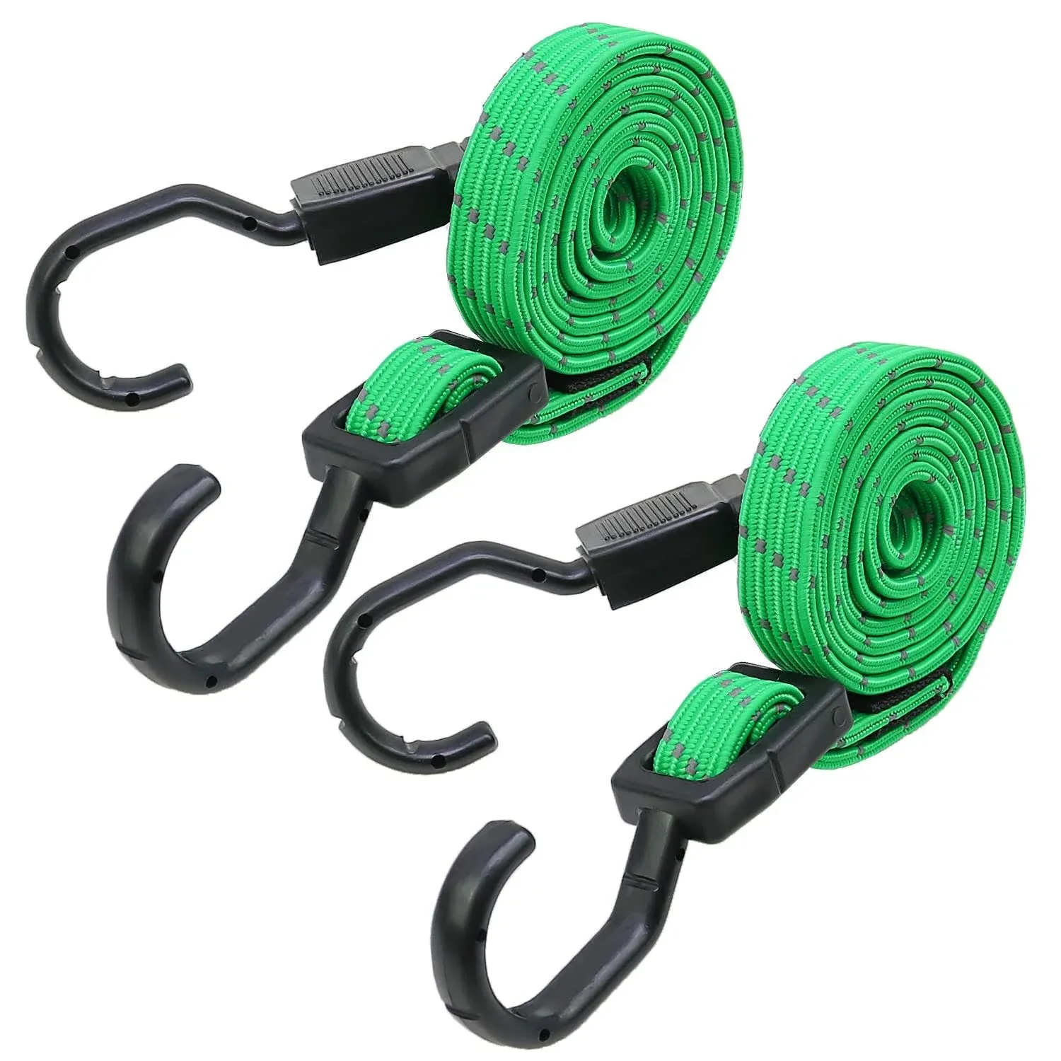 Adjustable Flat Bungee Cord Heavy Duty Outdoor with Hooks Bungee Cords Assort...