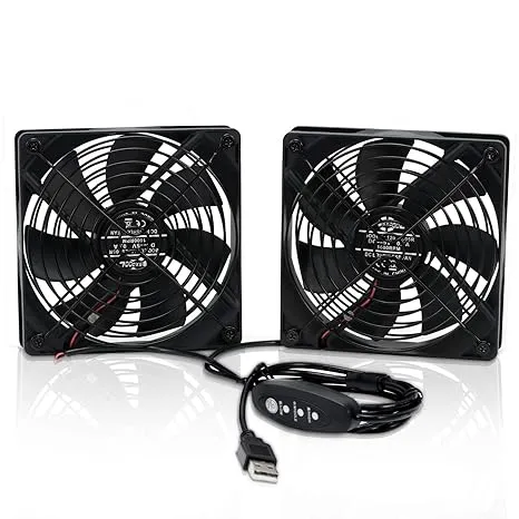 SXDOOL Dual 120mm DC 5V USB Computer Cooling Fan with Speed Controller ...