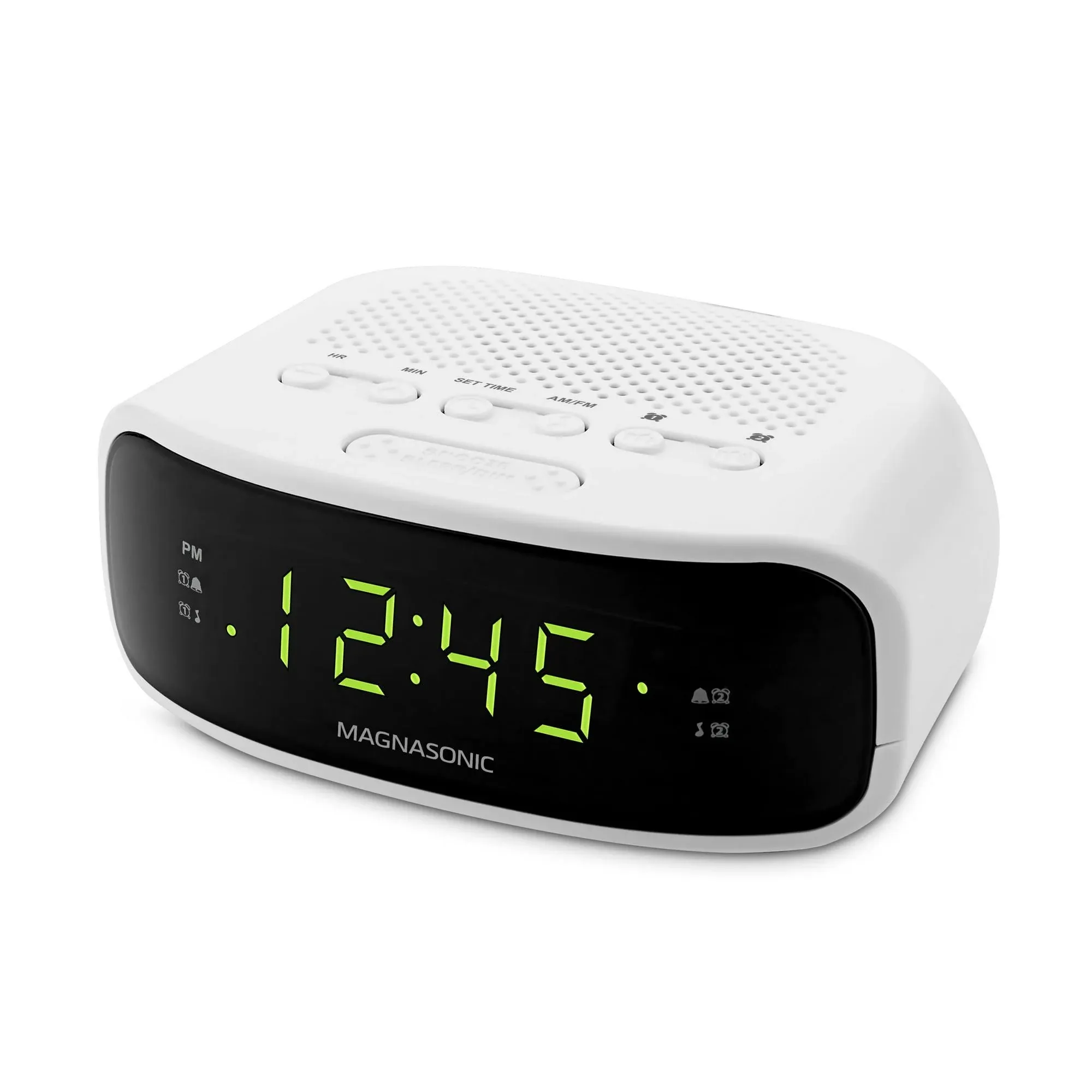 Magnasonic Digital AM/FM Clock Radio with Battery Backup, Dual Alarm, Sleep & Snooze Functions, Display Dimming Option (EAAC201)