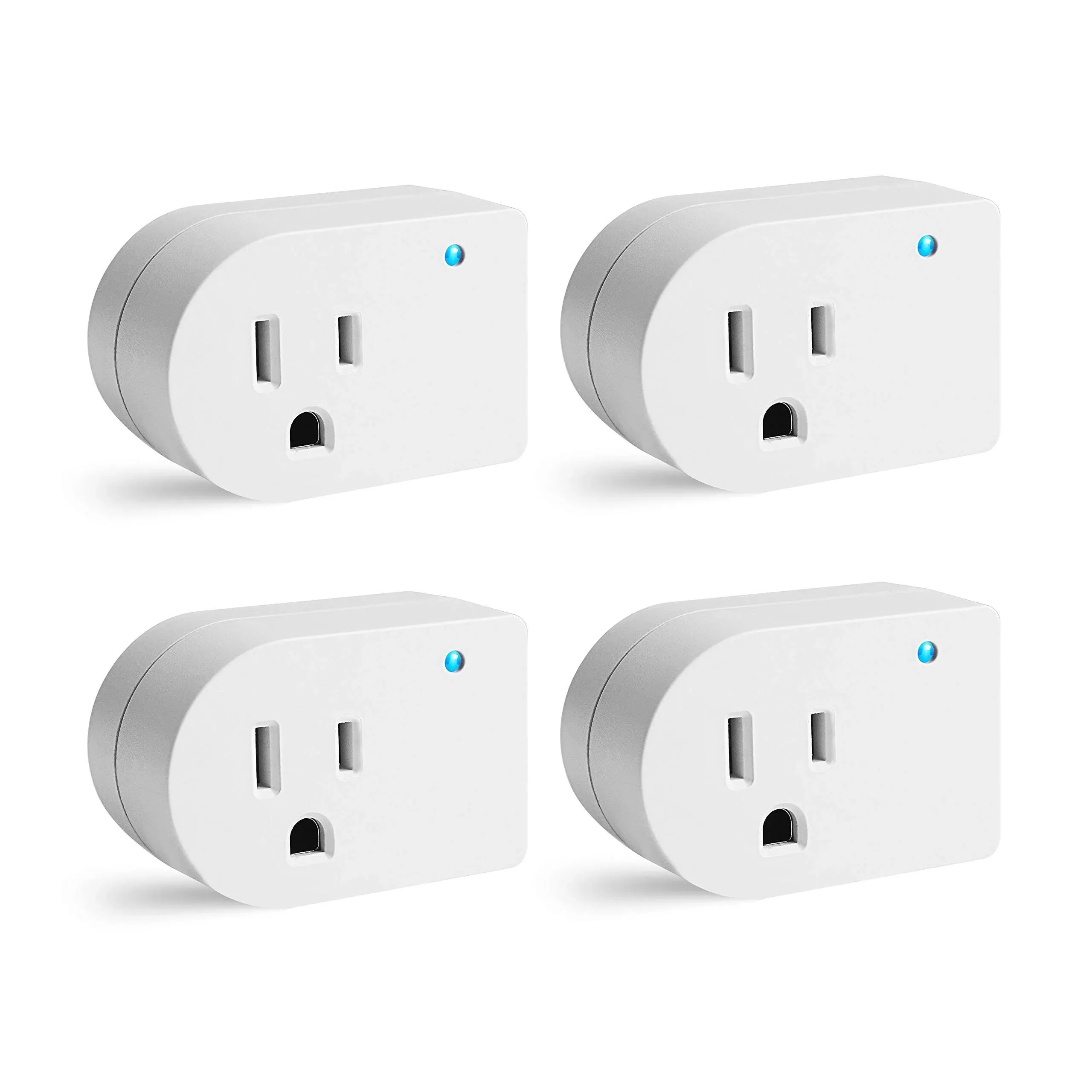 Single Surge Protector Plug Grounded Outlet Wall Tap Adapter with Indicator Light 1 Outlet 245J/125V UL White 4Pack