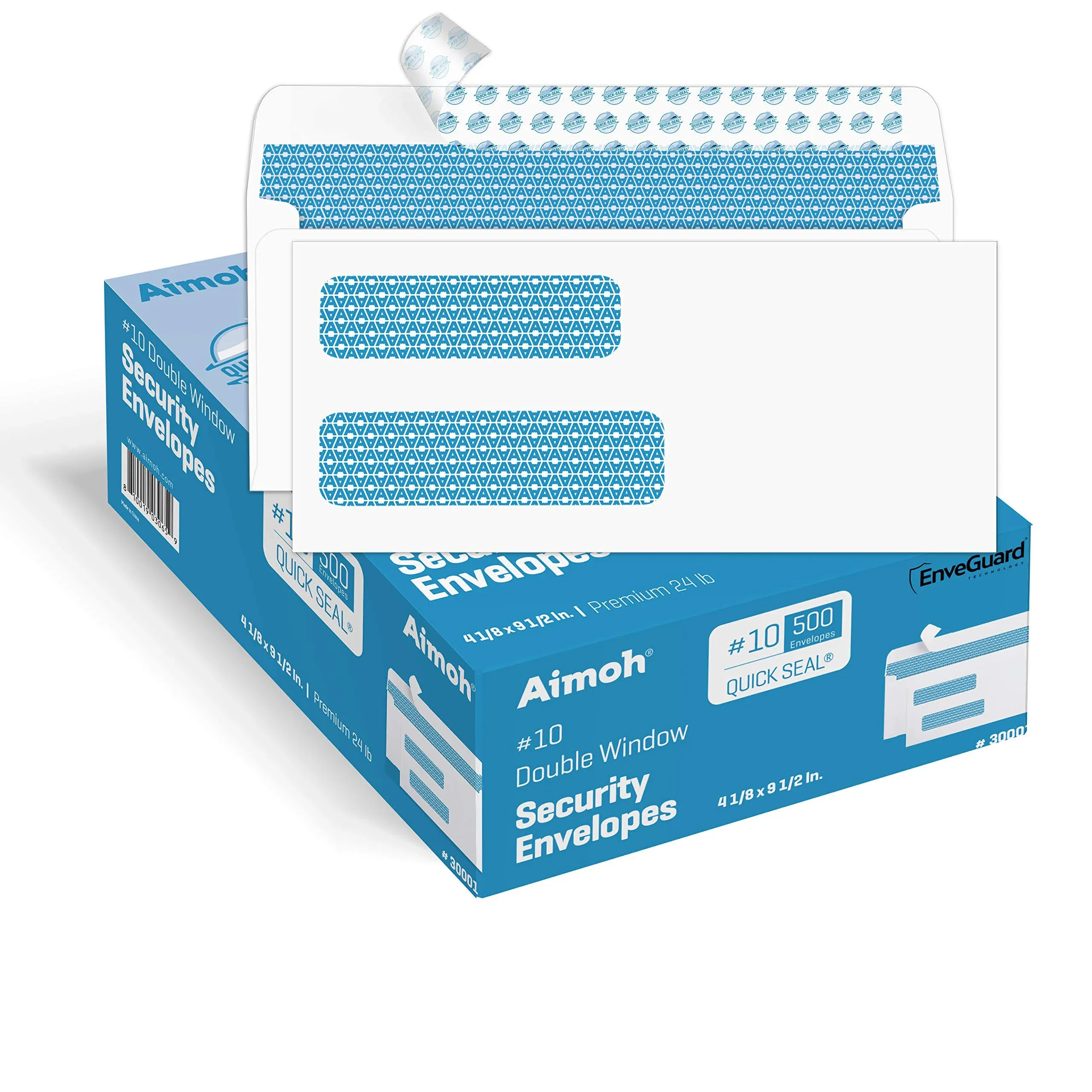 Aimoh Double Window SELF Seal Security Envelopes for Invoices