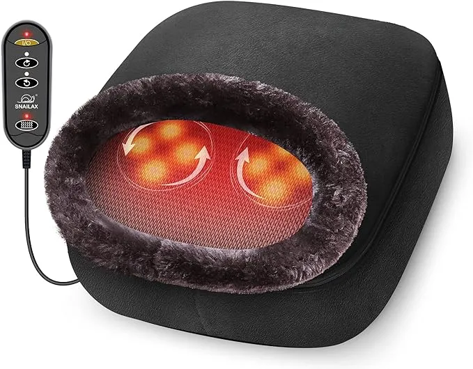 Snailax 2-in-1 Shiatsu Foot and Back Massager with Heat - Kneading Feet Massager Machine with Heating Pad, Cushion or Foot Warmer,Massagers for Back,Leg,Foot Relief