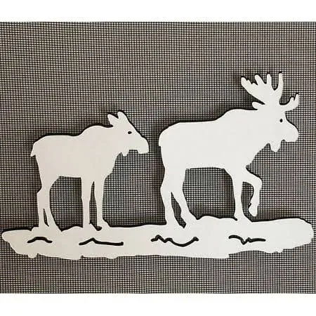 DCentral Two Moose Flexible Screen Magnet: Double-Sided. Bright White-Easier to See Day & Night. Decorative. Helps to Stop Walking into Screens, Covers Small Tears in Screens Size L 5.2" x W 8.7"?