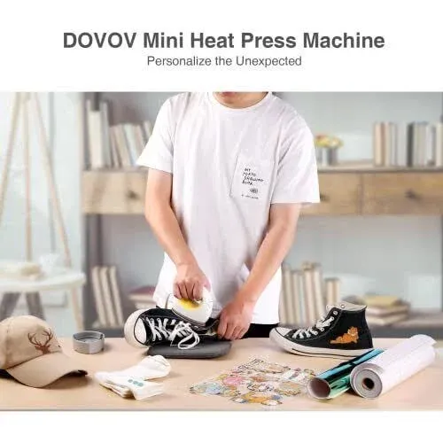 Dovov Mini Heat Press Small Heat Press Machine for T Shirt Shoes Hats Iron Pr...