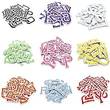 Iron on Letters for Clothing,9 Set Iron on Patches for Clothing,234 Pieces Letter Patches for Clothing,1.6” x 2” (9 Color)Iron on Letters for Clothing,9 Set Iron on Patches for Clot…