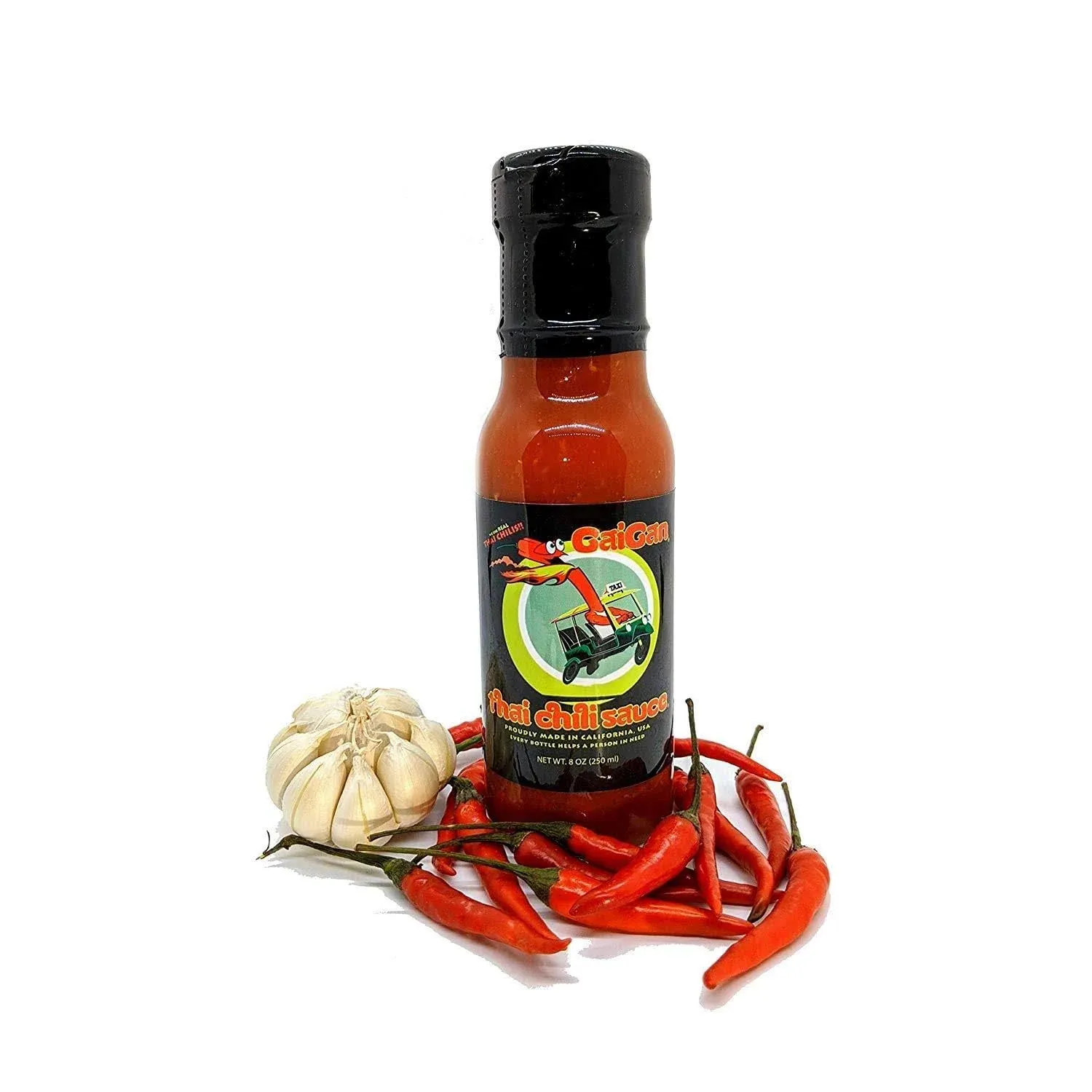 Gaigan Thai Chili Hot Sauce Real Small Batch Thai Chili Garlic Sauce Zero Calories All Natural, No Preservatives Vegan Low Sodium 8 oz.