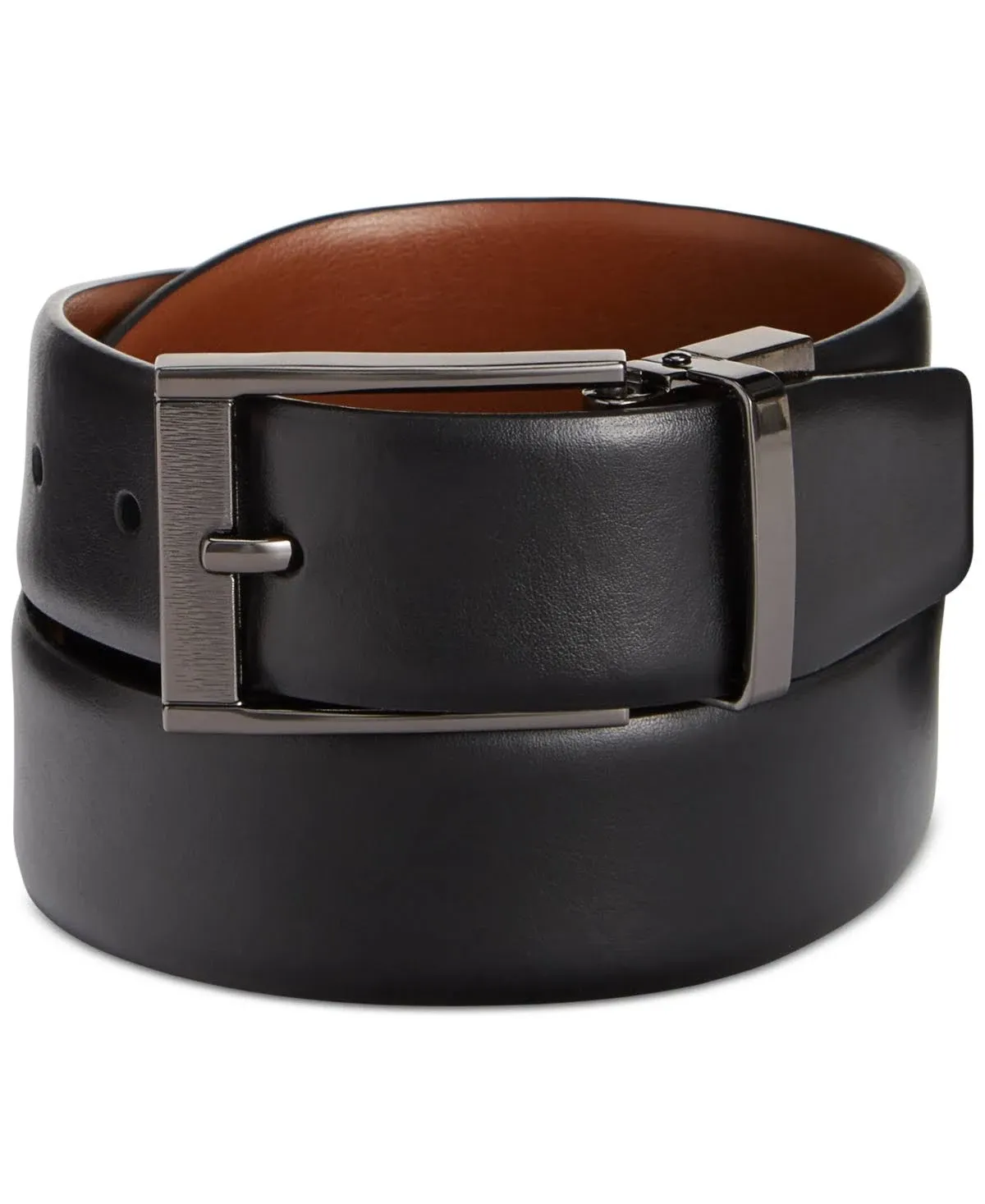 Perry Ellis Portfolio Men's Reversible Feather Edge Belt - Black - Size 32