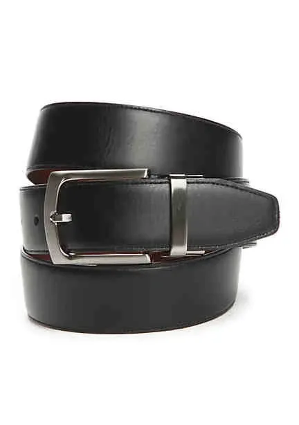 Madison Men's Feather Edge Reversible Belt, Small, Leather