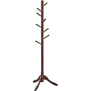 VASAGLE 8 Hooks Coat Stand Dark Walnut / Modern