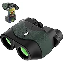 12x30 UHD Compact Binoculars for Adults High Powered with Phone Adapter - Large View Binoculars with Clear Low Light Vision - Super Bright Lightweight & Waterproof Binoculars for Hunting Bird Watching