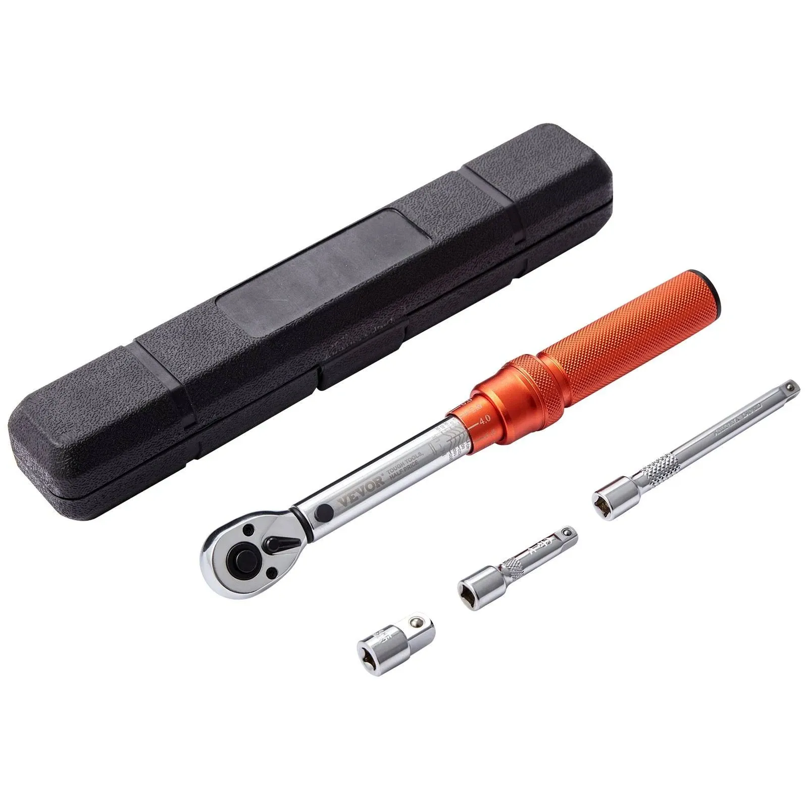 VEVOR Torque Wrench, 1/4-Inch Drive Click Torque Wrench 20-200in.lb/3-23n.m, Dual-Direction Adjustable Torque Wrench Set, Mechanical Dual Range