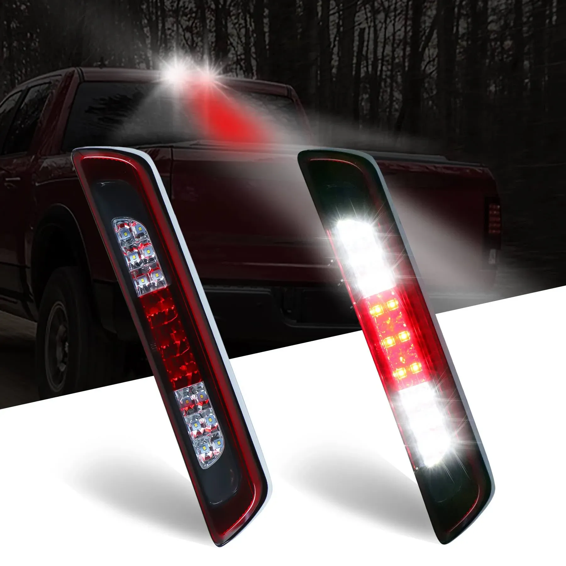 DNA Motoring 3BL-TTU07-LED-RD For 2007 to 2018 Toyota Tundra Dual Row LED 3rd Third Tail Brake Light Rear Stop Cargo Lamp Red Housing 08 09 10 11.