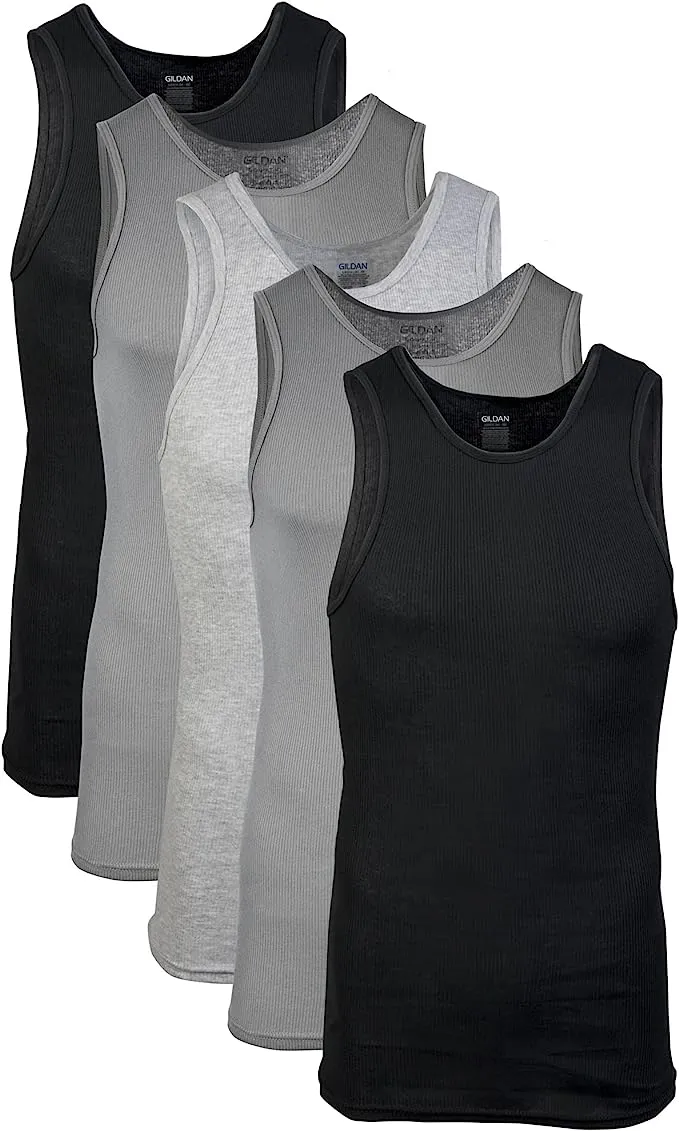 Gildan Men's A-Shirts Tanks Multipack Assorted color (5 Pack) XX-Large