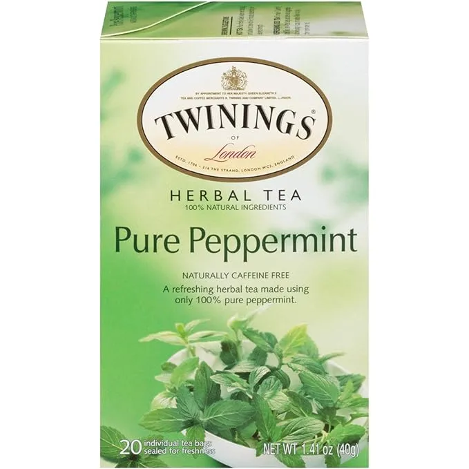 Twinings Herbal Tea, Pure Peppermint, Bag - 20 bags, 1.41 oz