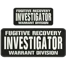 Fugitive Recovery INVESTIGATOR embroidery patch 4x10 &amp; 2.5x6 hook black