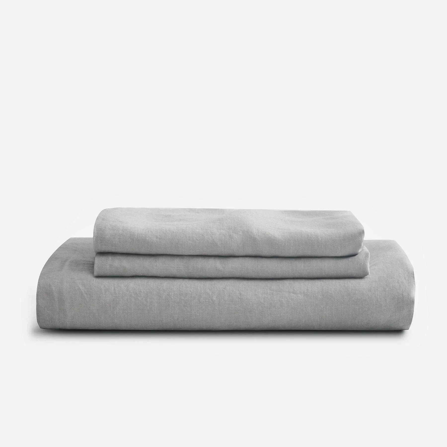 Sijo Stone Washed 100% Organic French Linen Bed Sheet Set, GOTS Certified Organic, Best Cooling Linen Sheet Award by Sleep Foundation 3pc Set - 2 Pillowcases and 1 Fitted Sheet (Dove, Queen)