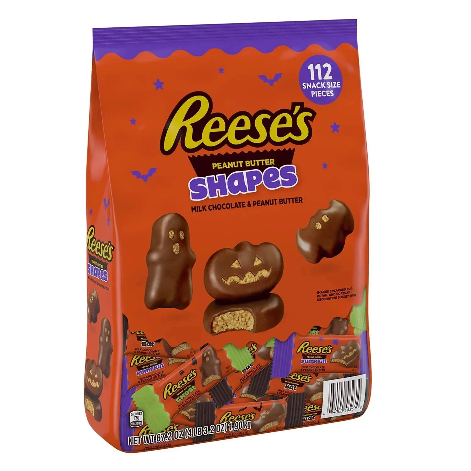 Reese's Assorted Milk Chocolate Snack Size Peanut Butter Shapes Halloween Candy