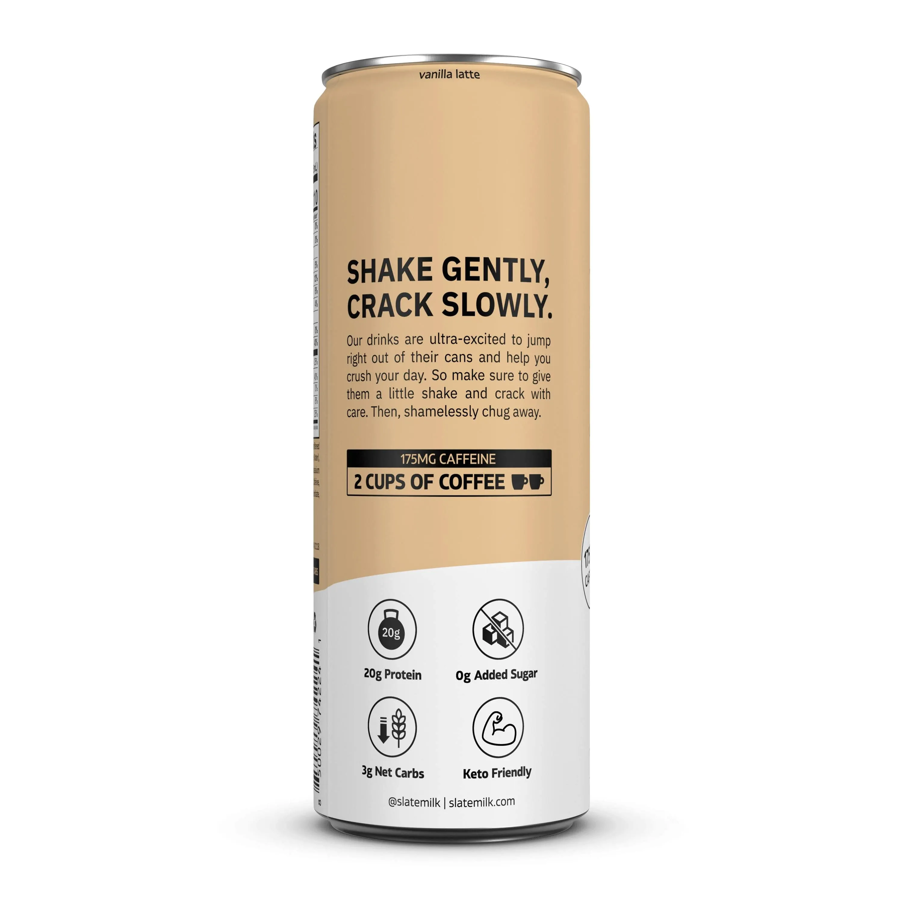 Slate Milk - High Protein Milk Shake - French Vanilla - Lactose Free, 20g Protein, 1g Sugar, 100 Calories, 1g Net Carbs, No Added Sugar - Natural, Breakfast Boost, Post Workout - 11 fl oz, 24 Cans