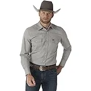 Wrangler Men's Premium Performance Advanced Comfort Cowboy Cut Long Sleeve Spread Collar Solid Shirt