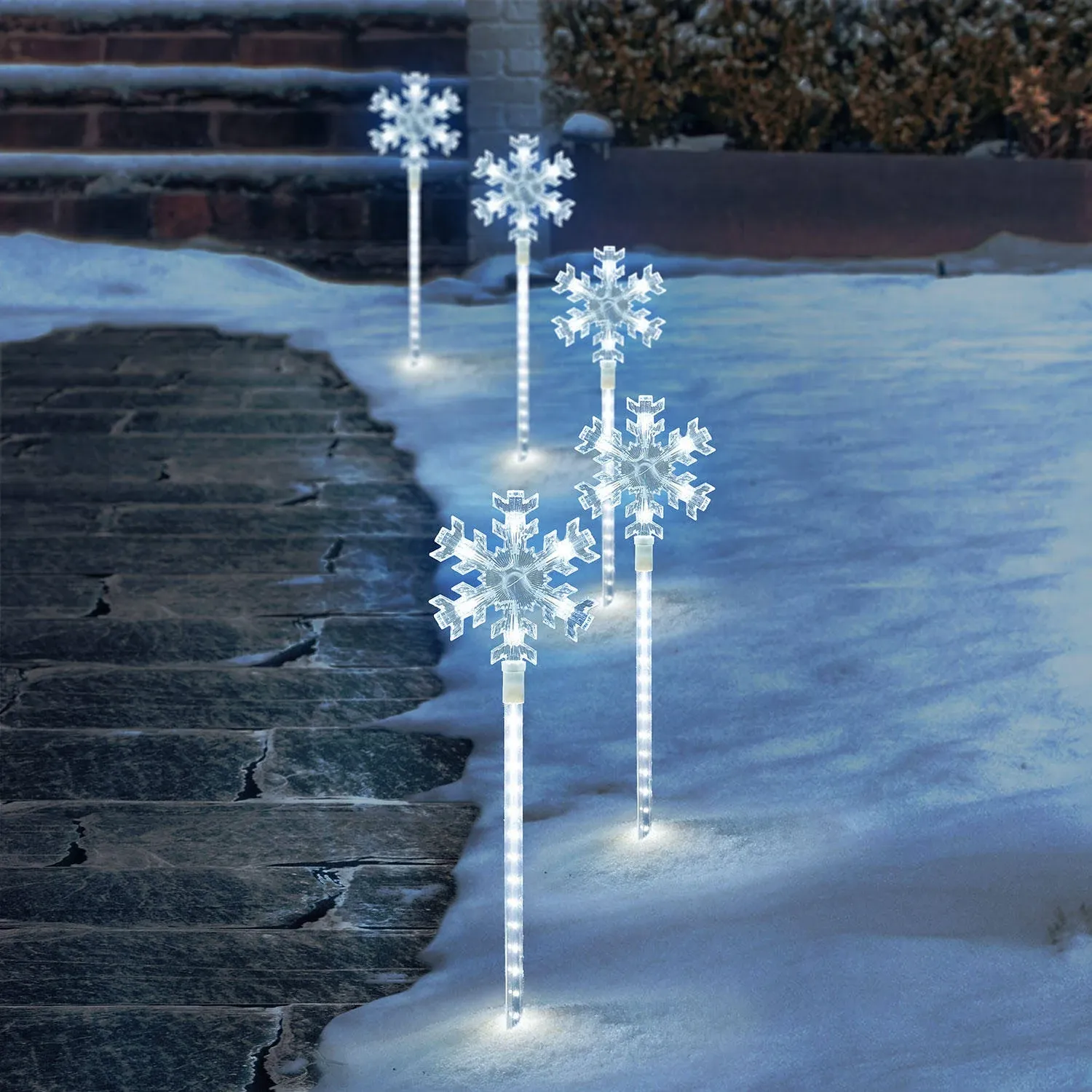 Member's Mark 5 Count Snowflake Pathway LED Lights - Cool White