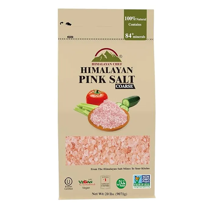 Himalayan Chef Pink Himalayan Salt, Coarse Grain - 20 lbs BagHimalayan Chef Pink Himalayan Salt, Coarse Grain - 20 lbs Bag