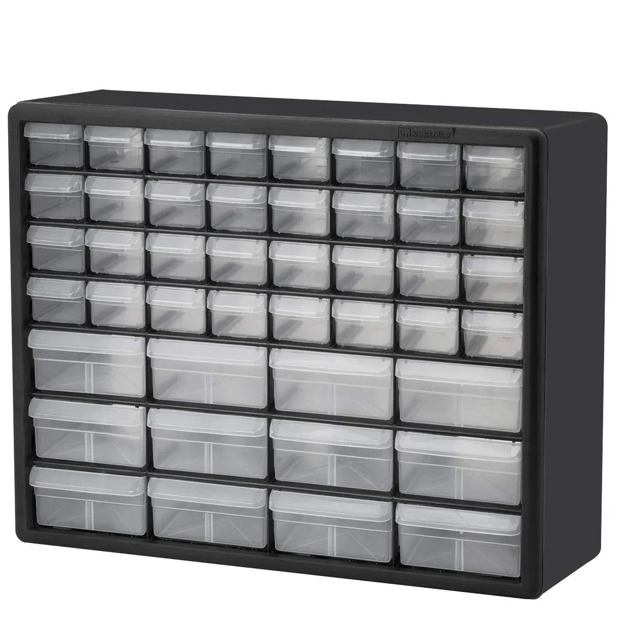 Akro-Mils 10144, 44 Drawer 20-Inch W x 6.37-Inch D x 15.81-Inch H, Black 