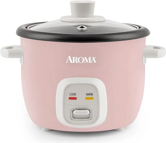 Aroma Housewares 4-Cups (Cooked) / 1qt. Rice & Grain Cooker (ARC-302NGP), Pink