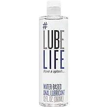 LubeLife Water-Based Anal Lubricant, Personal Backdoor Lube for Men, Women and Couples, Non-Staining, 12 Fl Oz