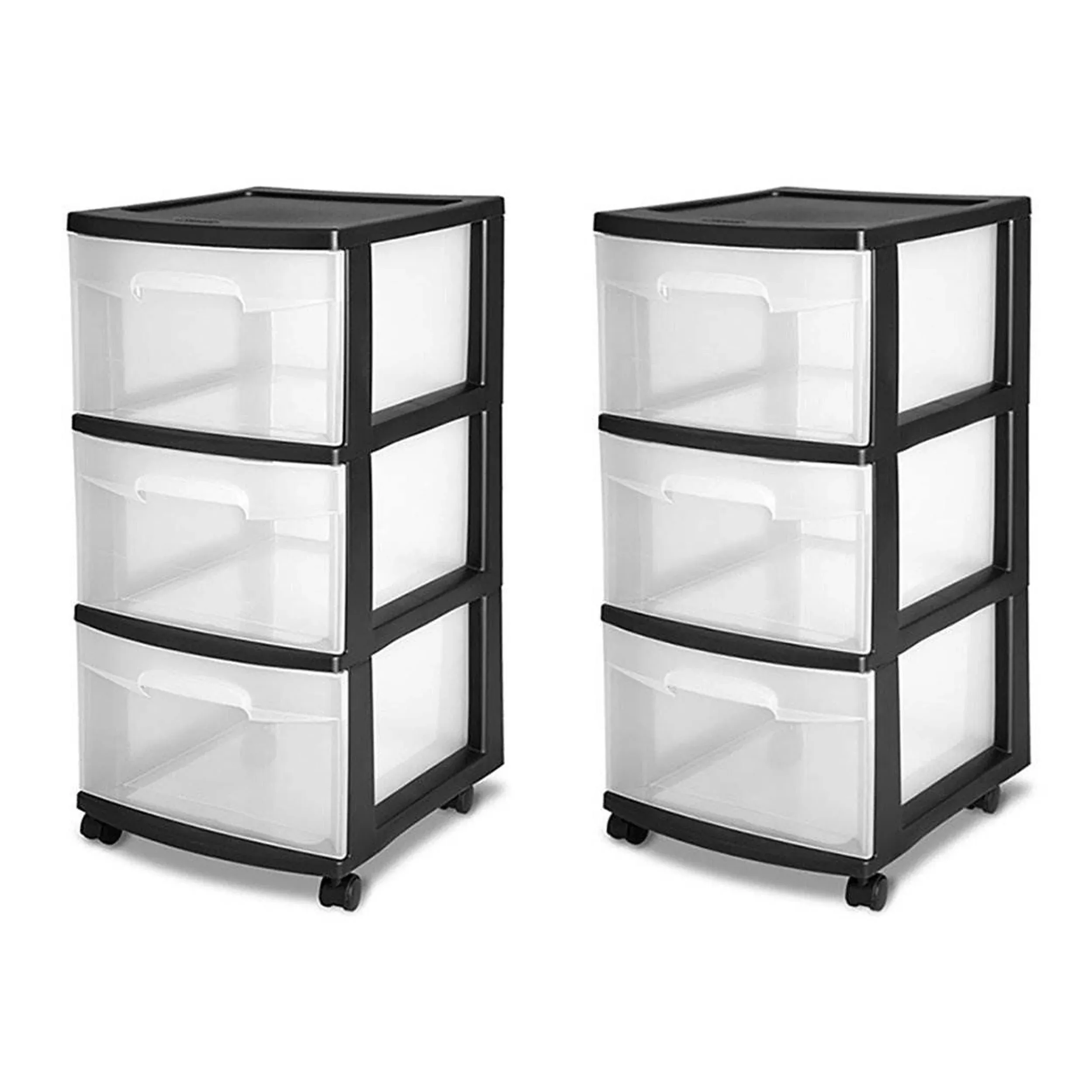 Sterilite 3 Drawer Cart, White