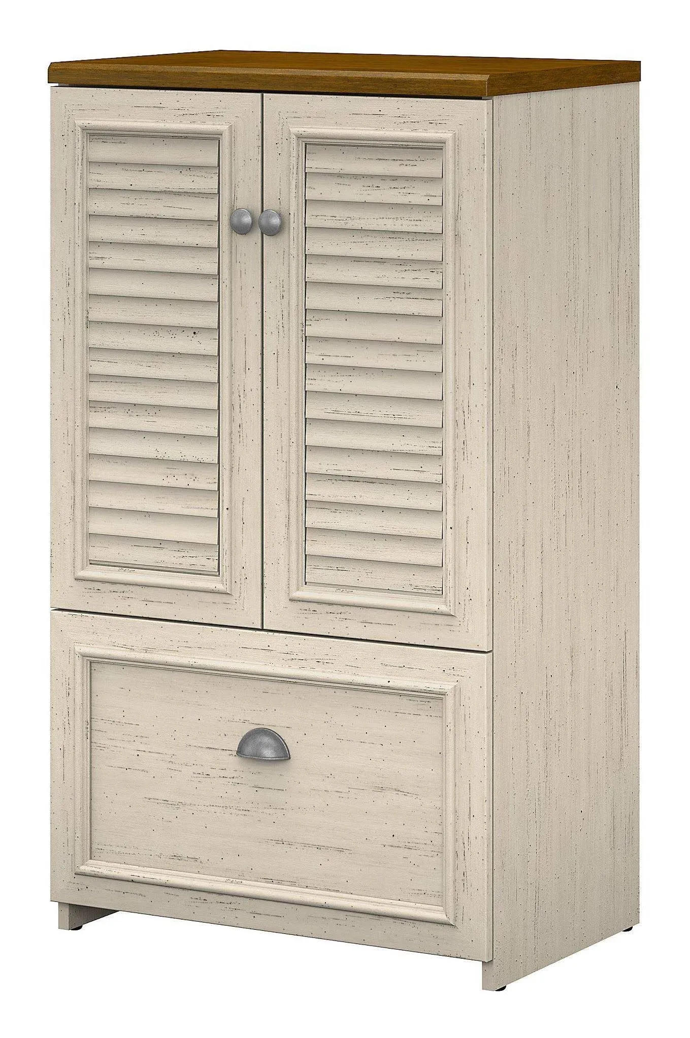 Bush Furniture Fairview Lateral File Storage Cabinet, Antique White