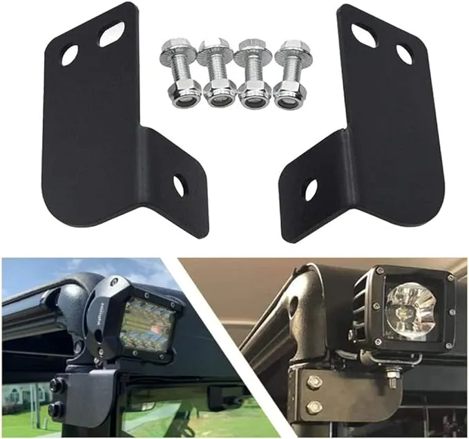 Rear Roof Roll Pro-fit Cage Bar Reverse LED Brackup Light Pod Light Mounting Brackets Fit for 2013-2021 Polaris Ranger Full Size