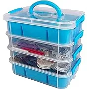 Multi-Compartment Craft Storage Organizer Box with Dividers - Perfect for Arts, Beads, Sewing Supplies, and Jewelry Making - Plastic Container - Ideal Hobby Organizer and Embroidery Thread Holder