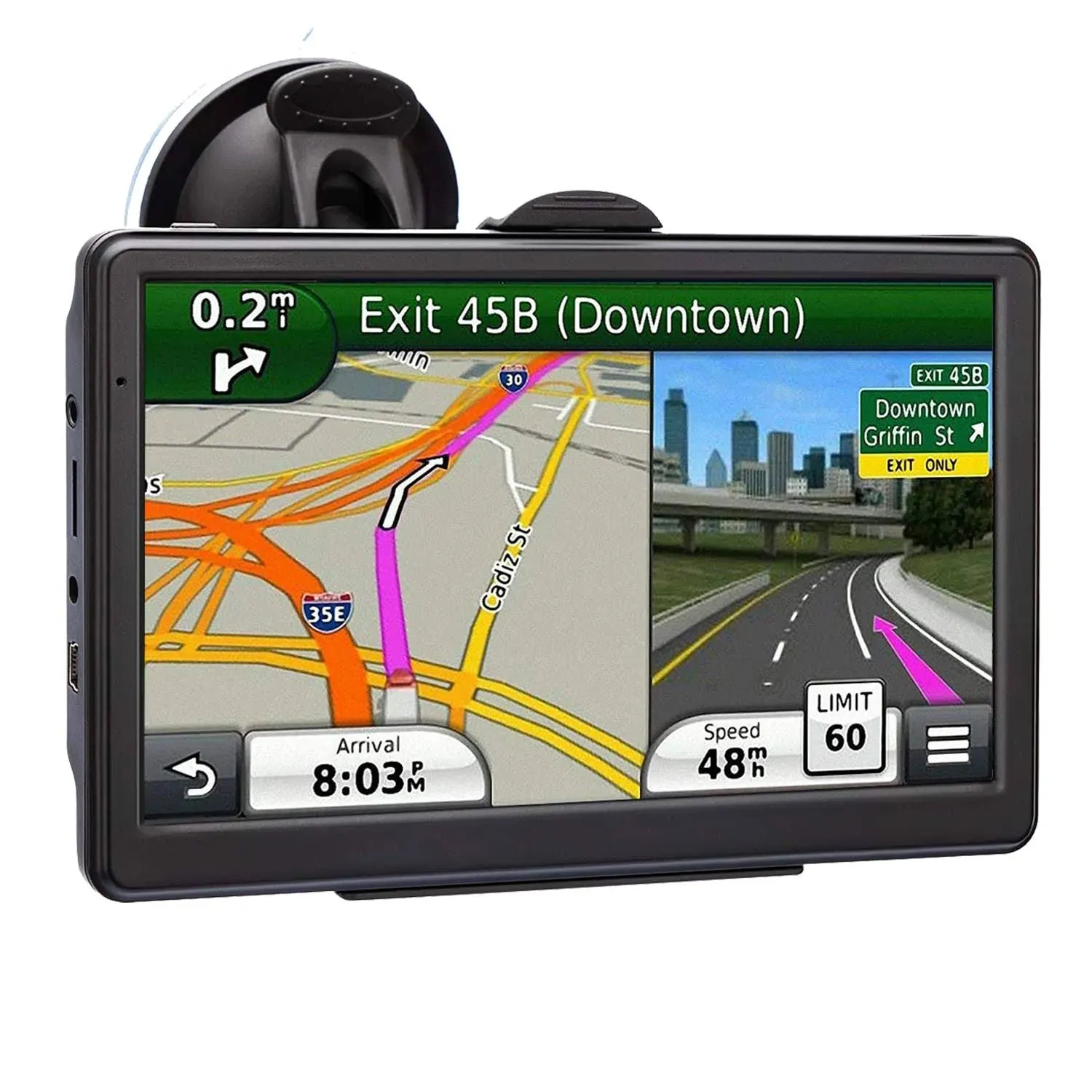 GPS Navigation for Car, 2024 Map 7 inch Touch Screen Car GPS, Voice Turn Direction Guidance, Support Speed and Red Light Warning, Pre-Installed North America Lifetime map Free Update