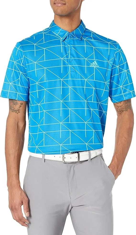 Adidas Men's Jacquard Polo 4048855 - Medium Blue Rush/Semi Mint Rush