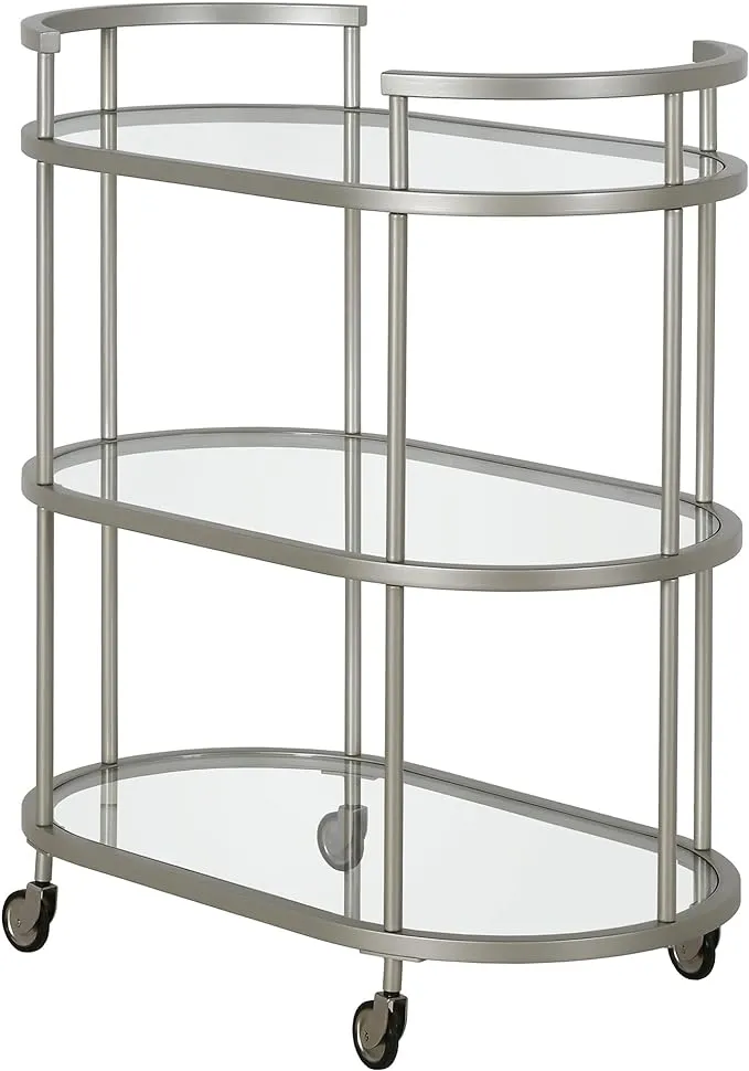 Leif Bar Cart - Satin Nickel