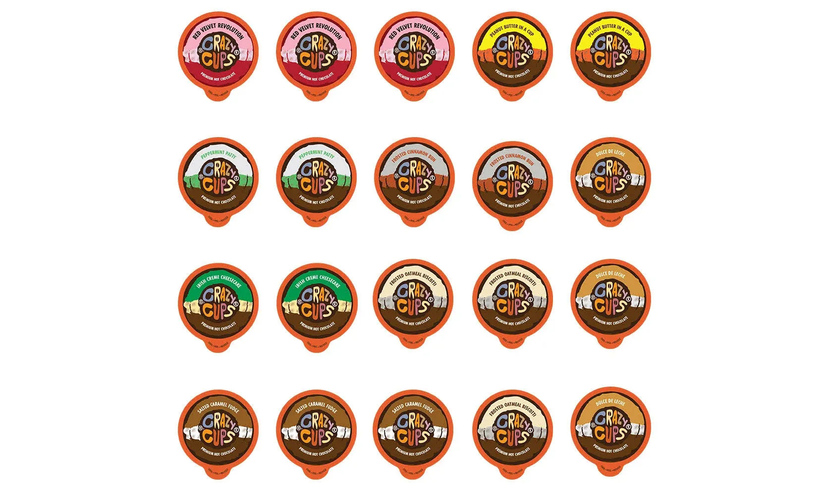 Crazy Cups Seasonal Premium Hot Chocolate Single Serve Cups for Keurig K Cup ...