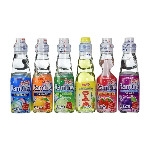 Ramune Japanese Soft Drink Mix Variety 6 Flavors 6 Bottles