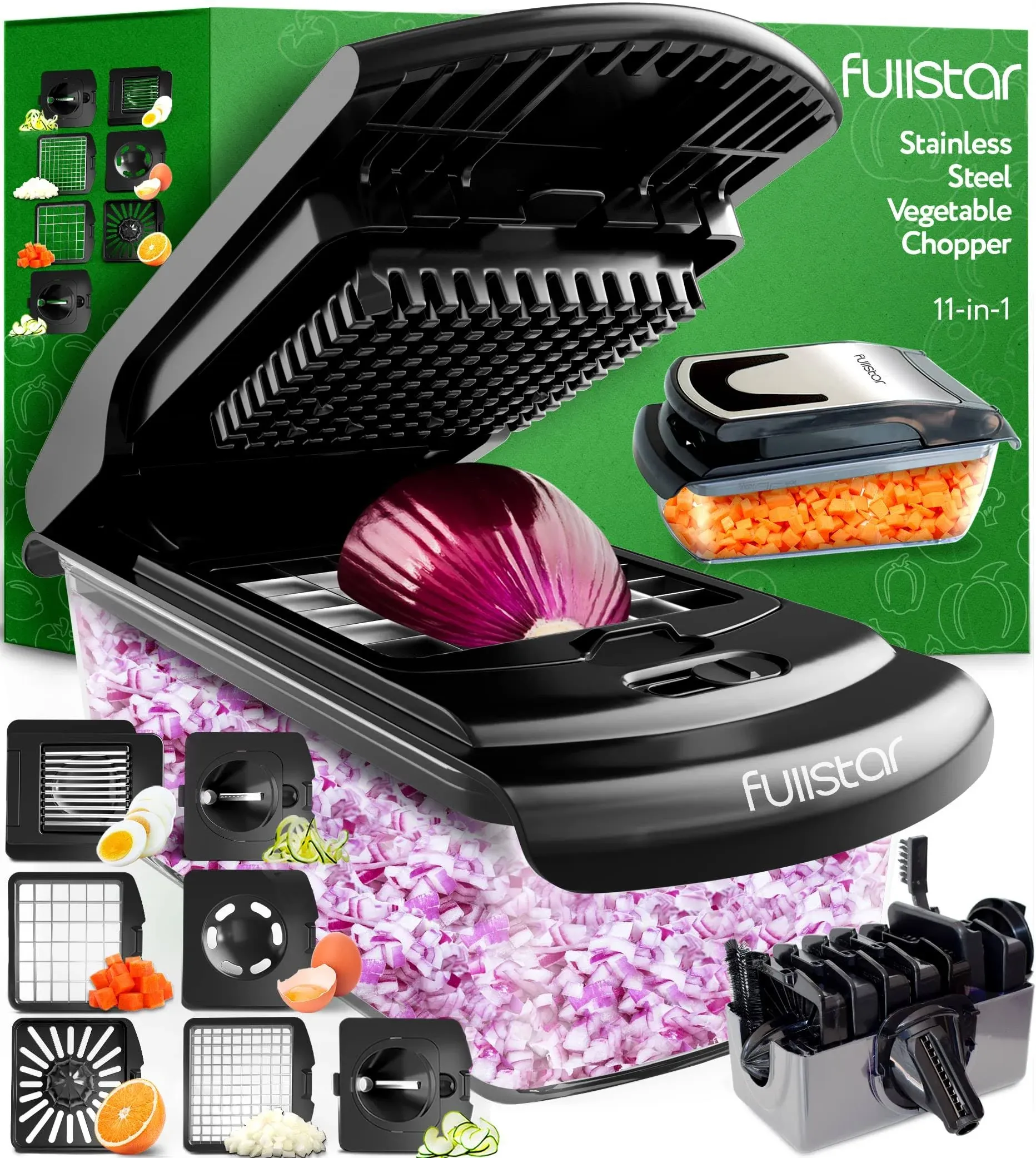 Fullstar 7-in-1 Vegetable Chopper Mandoline - SS Black