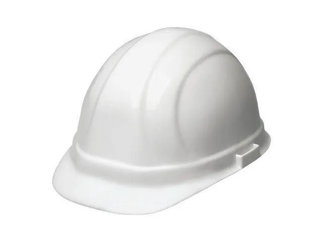 ERB SAFETY 19951-WHITE Front Brim Hard Hat, Type 1, Class E, Ratchet (6-Point),