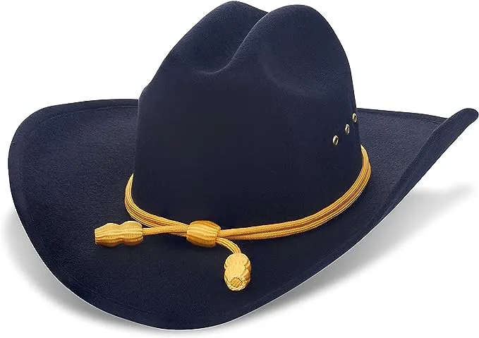 Western Cowboy Hat - Cattleman's with Cavalry Band - Black (Large/XLarge)