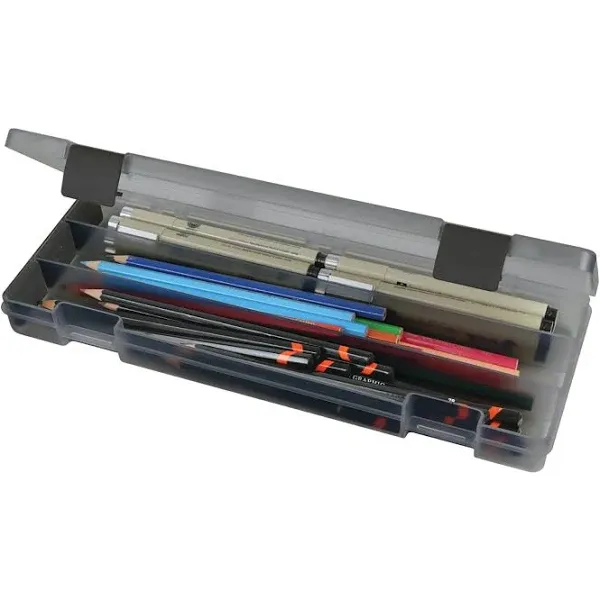 ArtBin Pencil Box-12.38&#034;X4.8<wbr/>75&#034;X1.75&#034; Translucent Charcoal, ArtBin,Part 6900AB