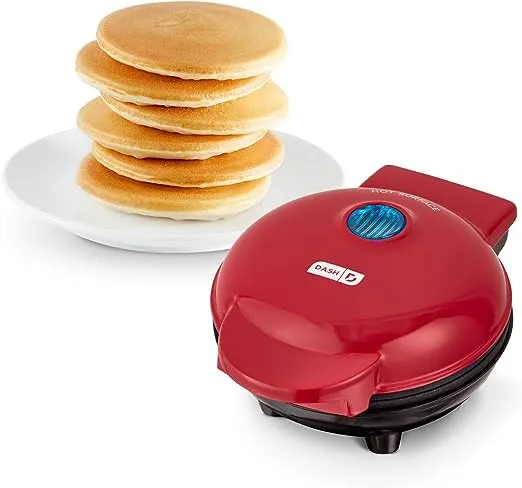 DASH Mini Maker Electric Round Griddle for Individual Pancakes, Cookies, Eggs & other on the go Breakfast, Lunch & Snacks with Indicator Light + Included Recipe Book - Black