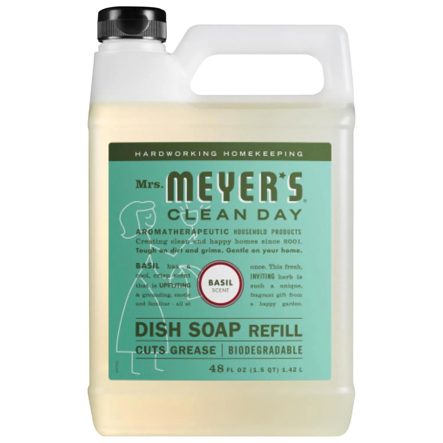 Mrs. Meyer's Clean Day Basil Liquid Dish Refill - 48 fl oz