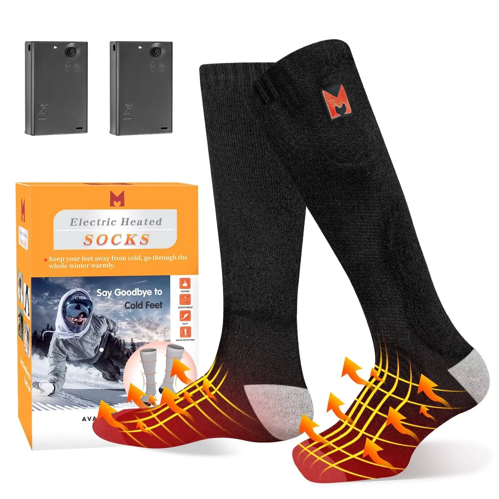 Heated Socks, Heated Socks for Men, Electric Heating Socks, Battery Heated Socks for Women Camping Fishing Cycling Skiing Hunting Hiking