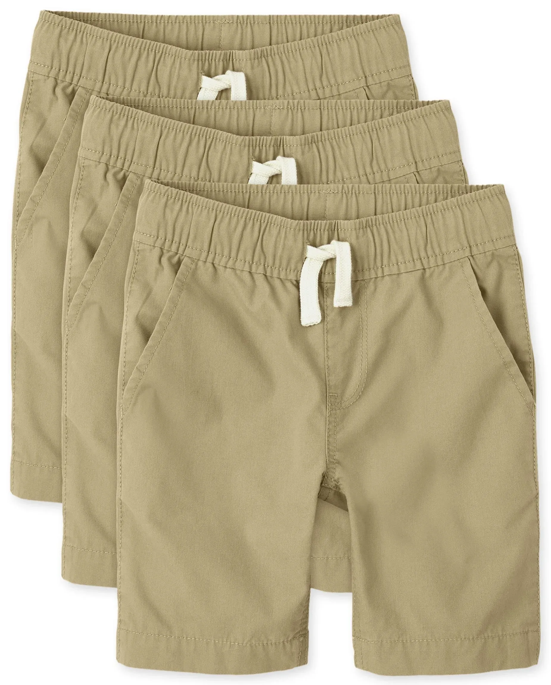 Boys Pull On Jogger Shorts 3-Pack - Flax